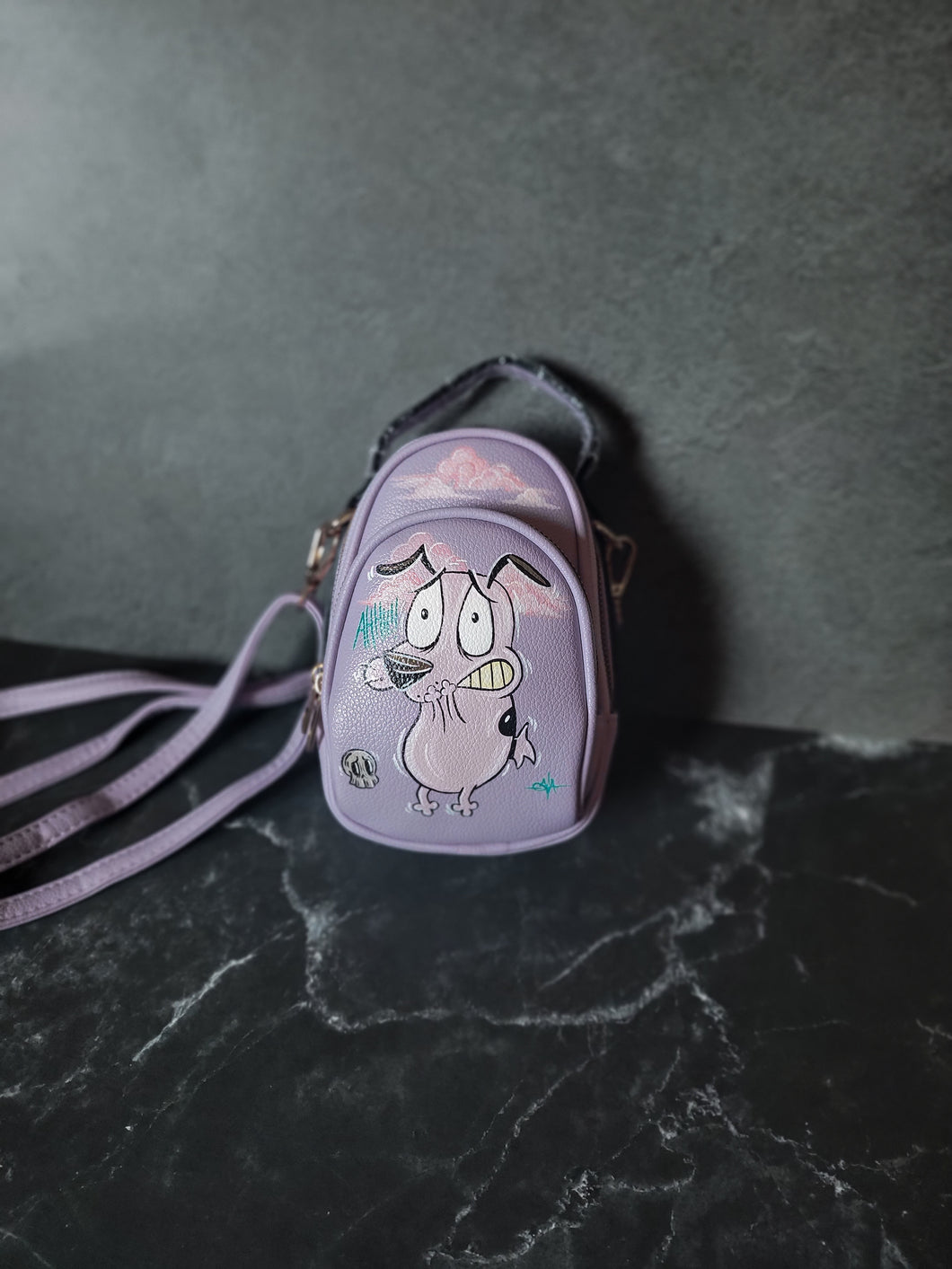 Scaredy Dog Painted Crossbody/Handbag Preorder By VOIDEaD