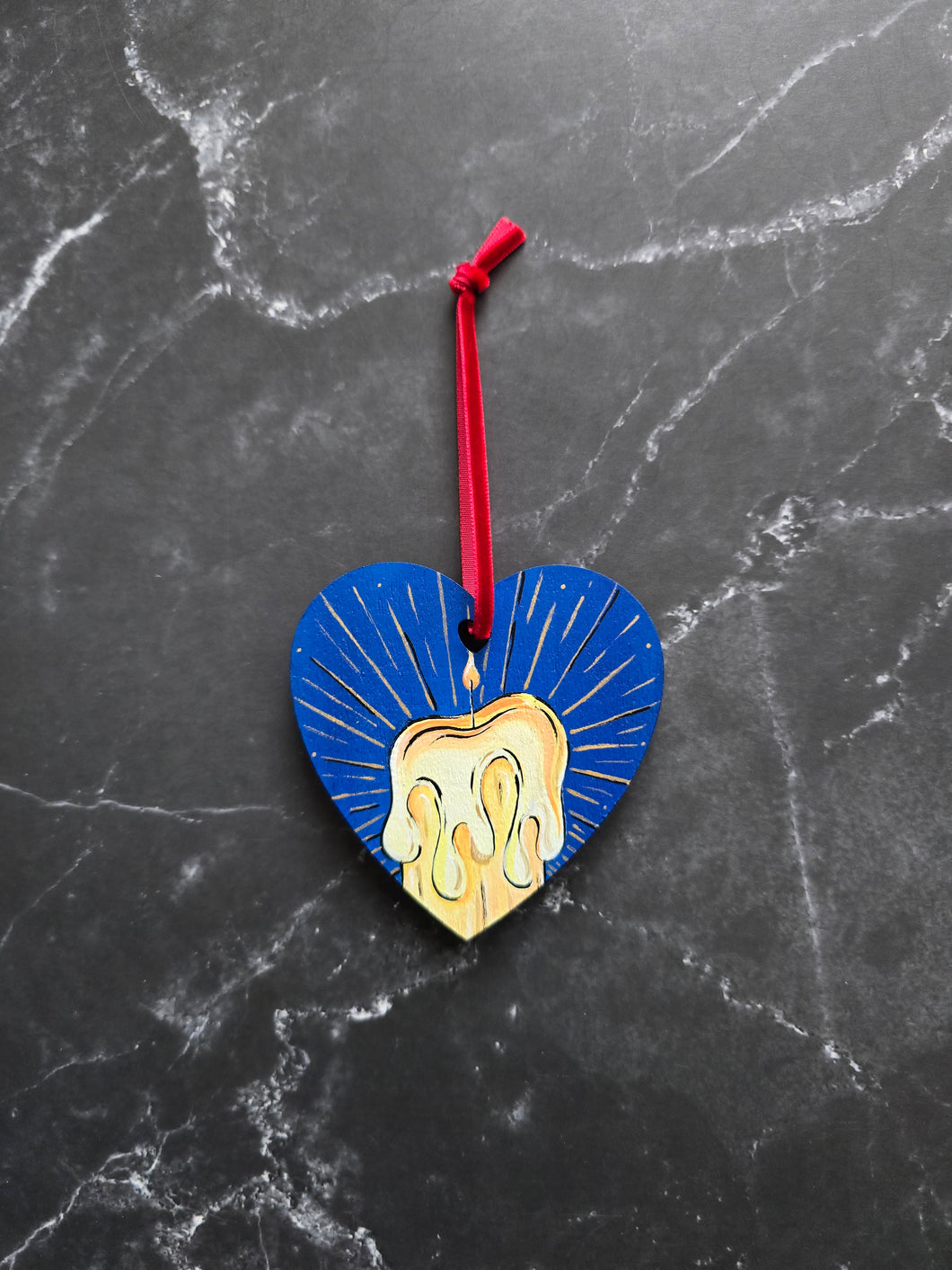 Blue Candle 2 n 1 Painted Ornamnet Magnet By Voidead