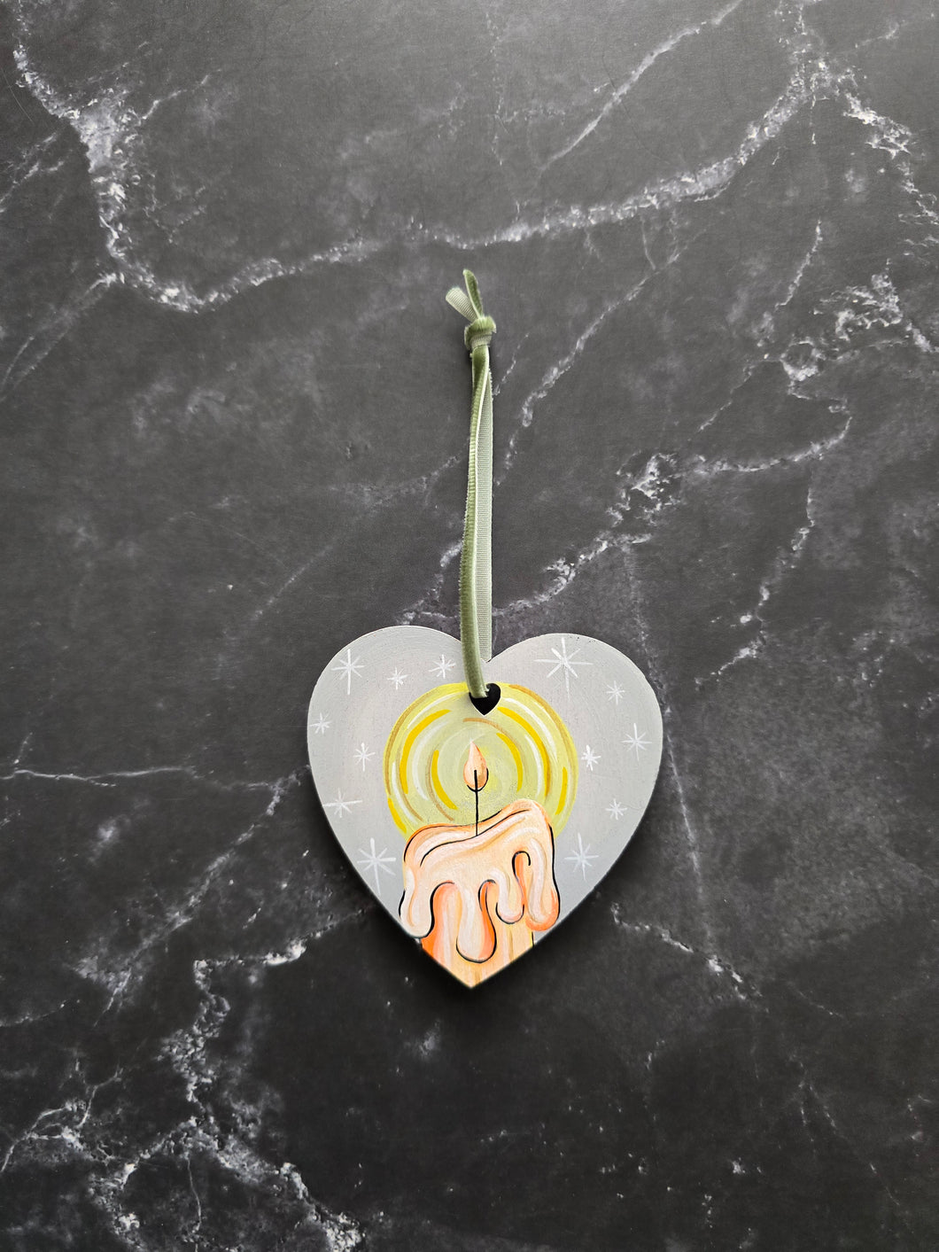 Candle Grey 2 n 1 Painted Ornamnet Magnet By Voidead