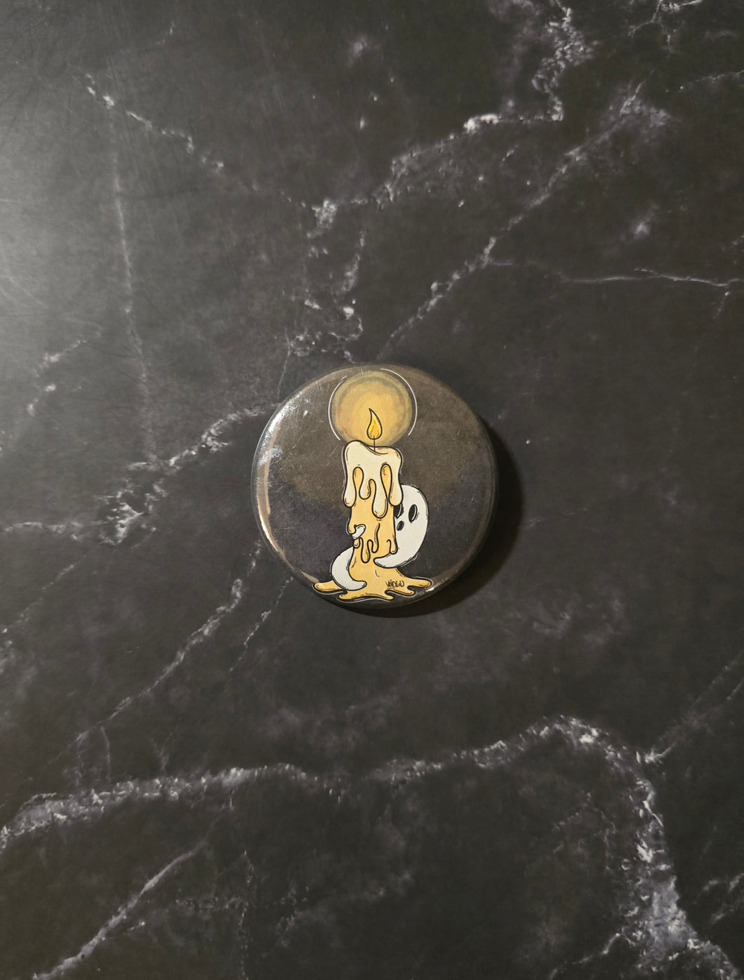 Candle Ghost Pinback Button By VOIDEaD