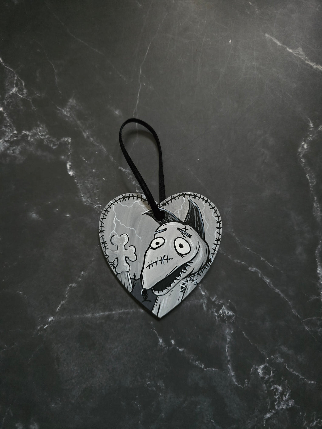 Spooky Dog Painted Ornament By Voidead