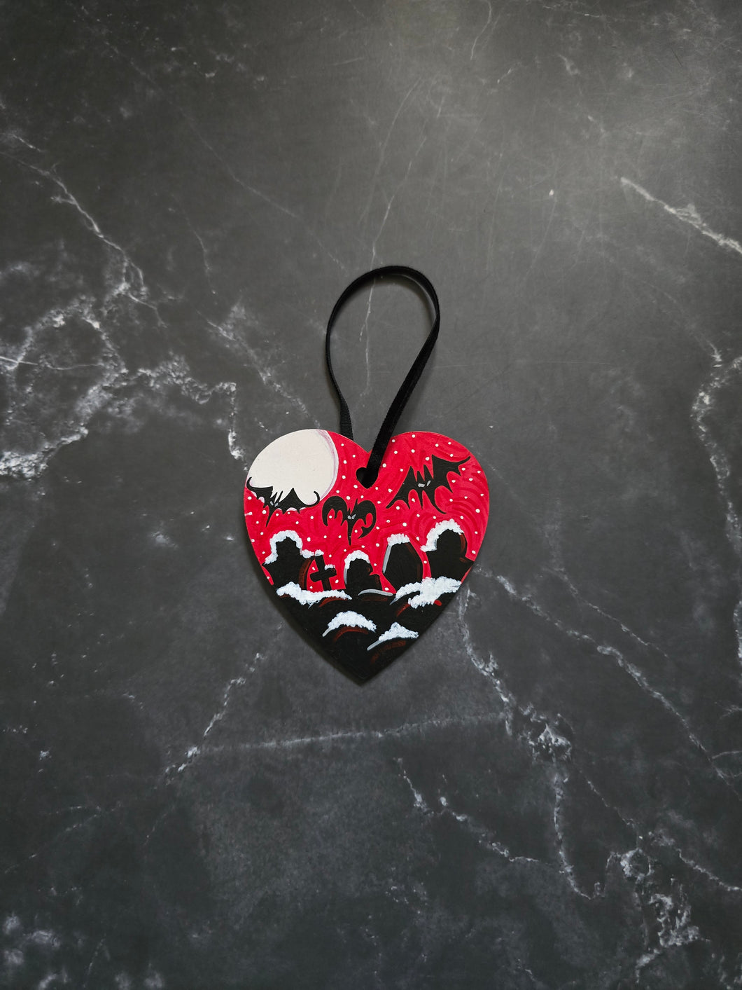 Snowy Cemetery Painted Ornament By Voidead