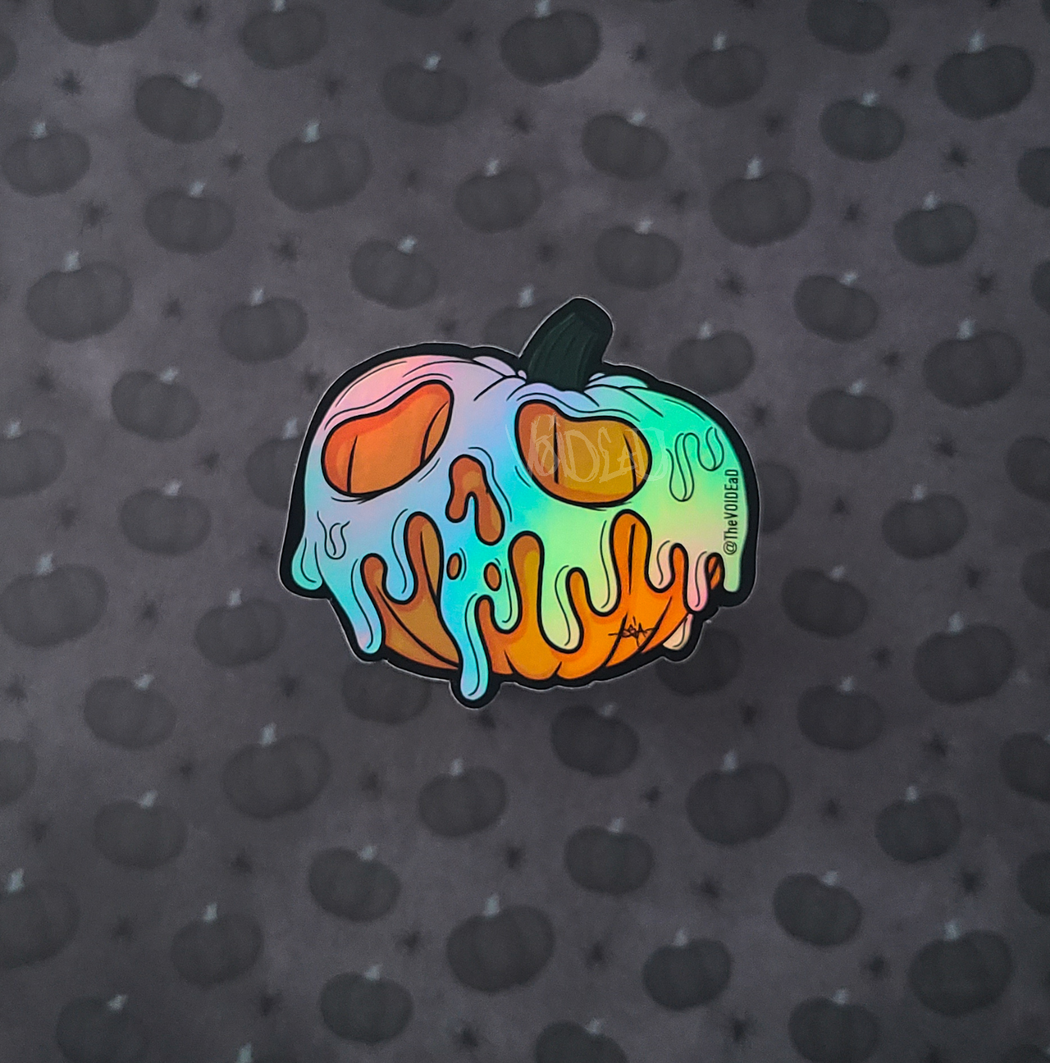 Poison Pumpkin Holographic Sticker By VOIDEaD