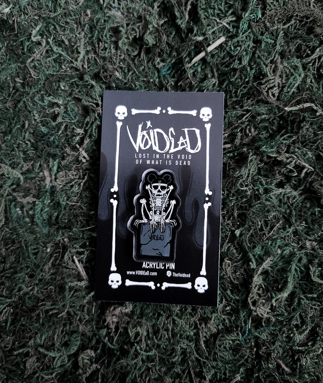 Happy Skeleton Acrylic Pin By VOIDEaD