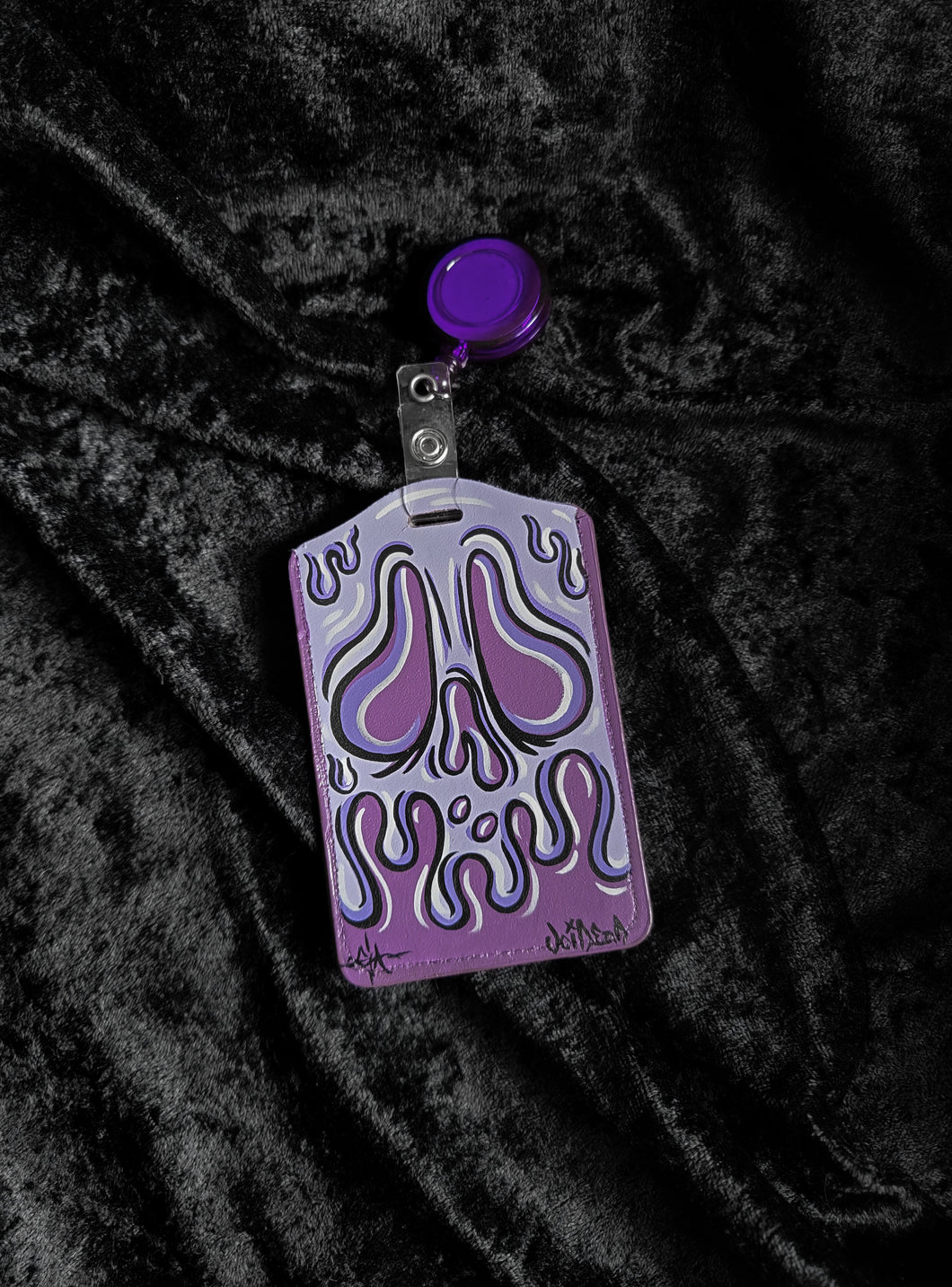 Drip 2 painted retractable ID Tag By VOIDEaD